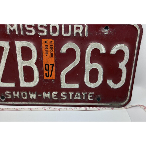 1997‎ VTG Missouri Show-Me State License Plate CZB263 Man Cave Garage Restaurant - Picture 5 of 5